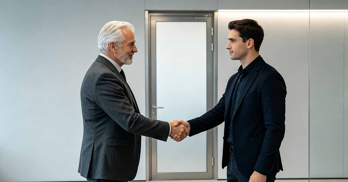 How to Ask for the Top of a Posted Salary Range: professional handshake